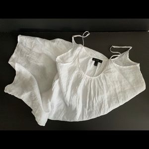 J.Crew White Linen Camisole Short Sundress